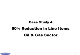 1
Case Study 4
60% Reduction in Line Items
Oil & Gas Sector
 