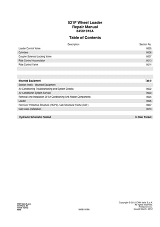 Case 521 f tier iv wheel loader service repair manual | PDF