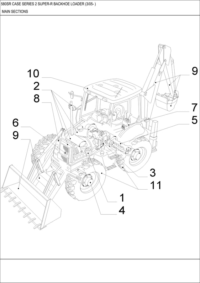 Case 580 sr series 2 backhoe loader parts catalogue manual PDF Auto