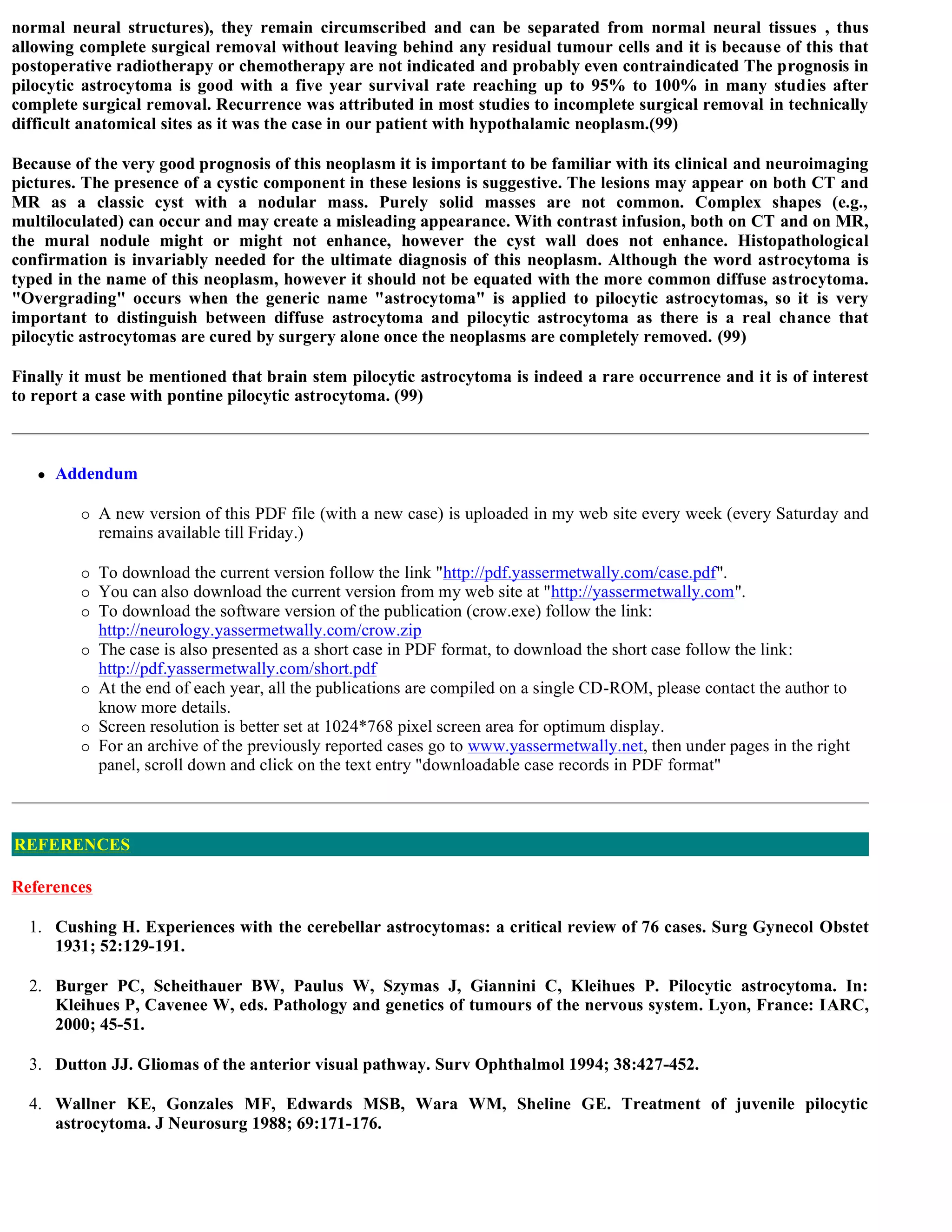 Case record...Brain stem pilocytic astrocytoma | PDF