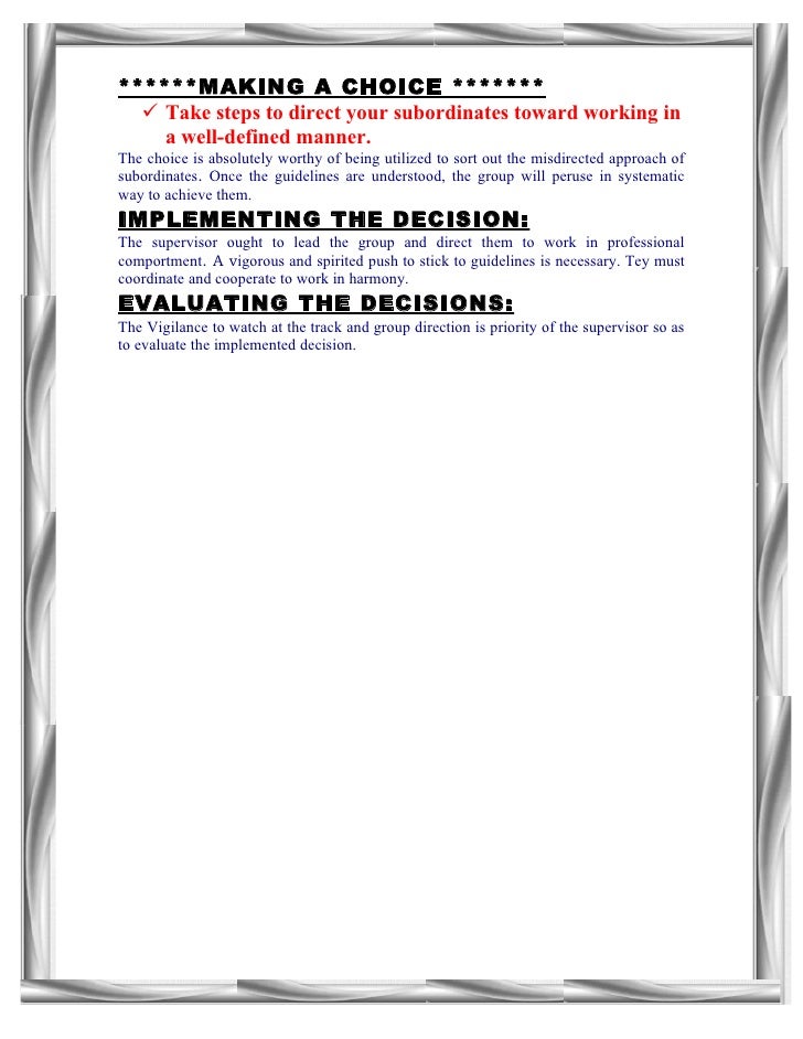 Sample case study decision making process picture