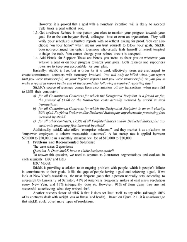 Case Analysis Making stickk stick PDF