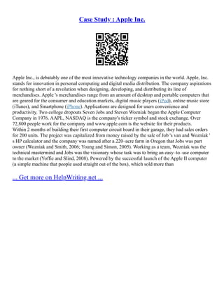 Case Analysis On Apple Inc | PDF