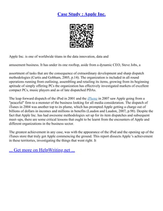 Case Analysis On Apple Inc | PDF