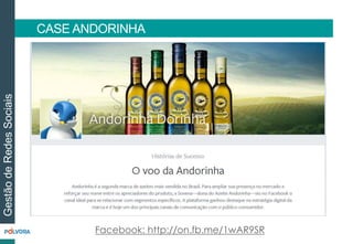 Gestão de Redes Sociais 
CASE ANDORINHA 
Facebook: http://on.fb.me/1wAR9SR 
 