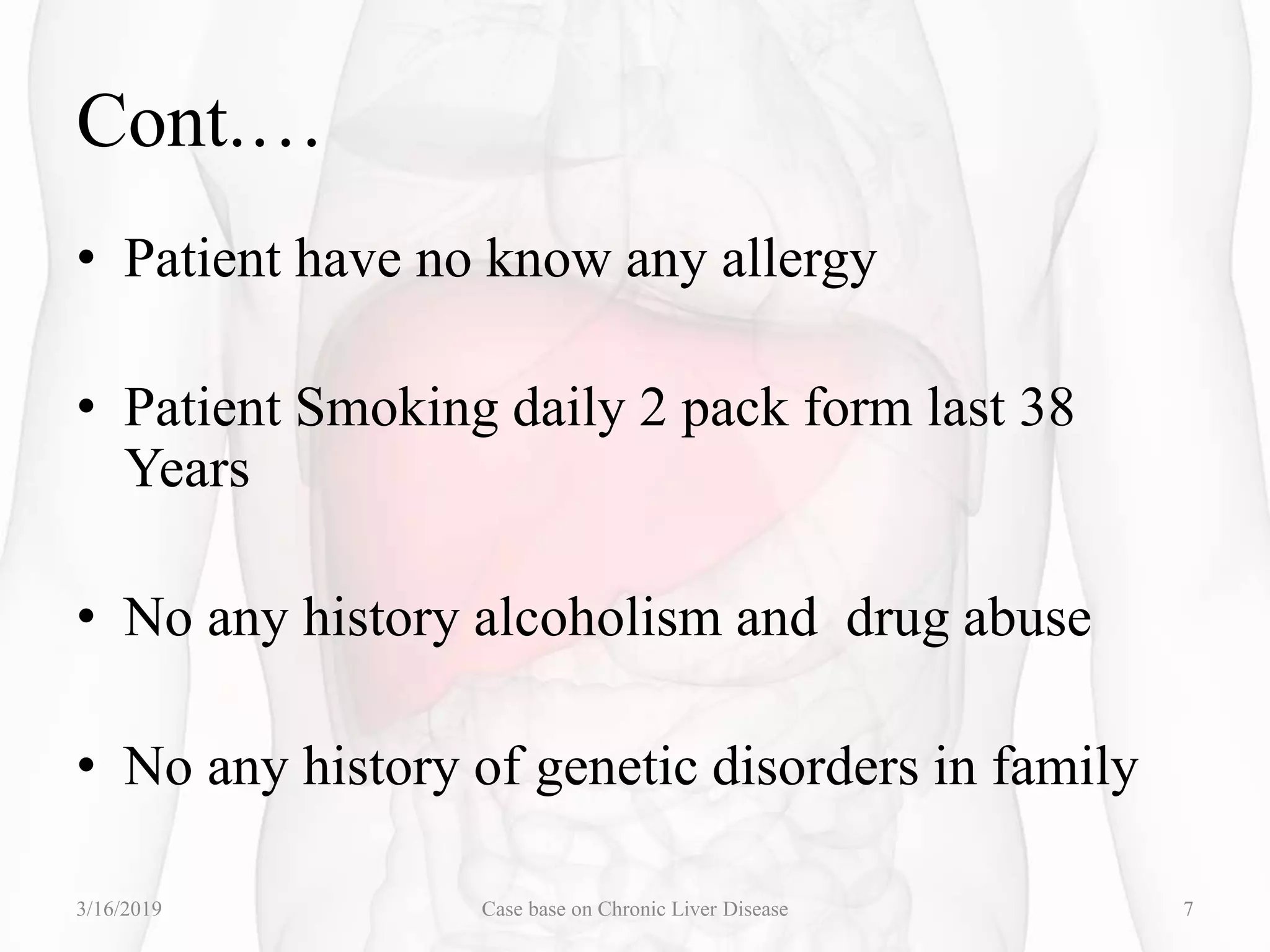 Case base presentation on chronic liver disease | PPTX