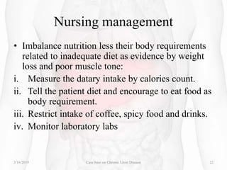 Case base presentation on chronic liver disease | PPTX