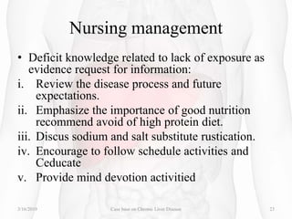 Case base presentation on chronic liver disease | PPTX