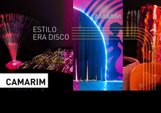 ESTILO 
ERA DISCO 
CAMARIM 
Lançamento da novela 
BOOGIE OOGIE 
Espaço Franklin 
Rio de Janeiro 
Um camarim foi instalado próximo a pista dança, onde os convidados podiam se inspirar 
e se caracterizar ao estilo “Tony Manero e Stephanie Mangano”, personagens de John 
Travolta e Karen Lynn Gorney no filme “Os Embalos de Sábado a Noite”. Além de diversos 
adereços alusivos a era Disco. 
 