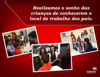 Porque......fortalecevínculos e valores...compartilhamomentos do dia a dia...dissemina aqualidade de vida...valorizao funcionário...demonstrapreocupação com a família...estende as práticas da empresa aos familiares