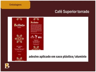 Embalagens

                               Café Superior torrado




             adesivo aplicado em saco plástico/alumínio
 
