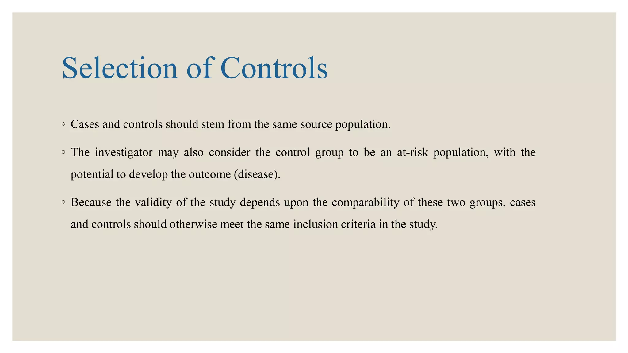 Case Control Study Design | PPTX | Cancer | Diseases and Conditions
