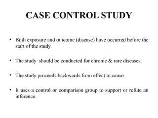 Backwards Directed Study Types case control and cohort study COMPARISON | PPTX