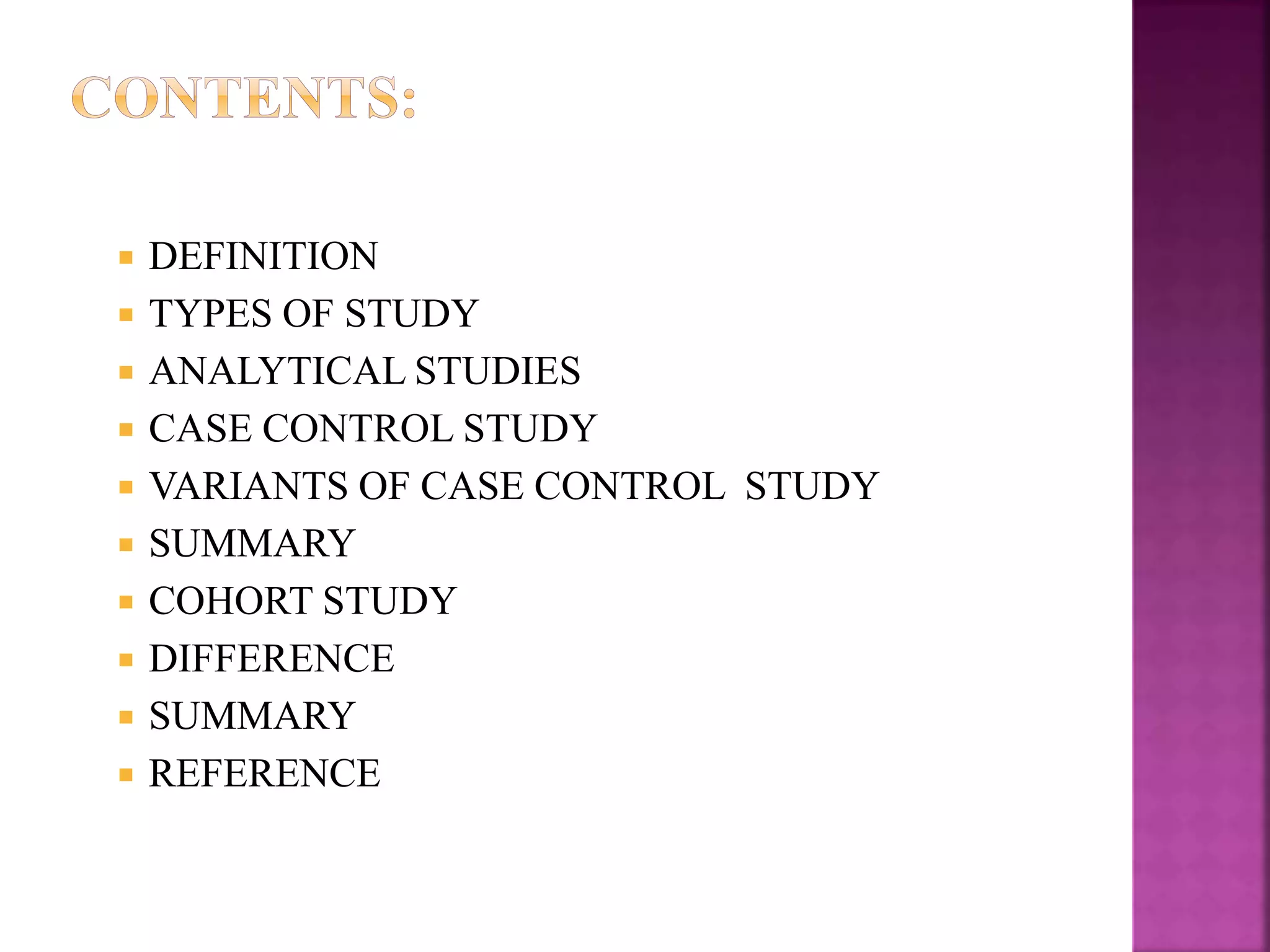 Case control & cohort study | PPTX