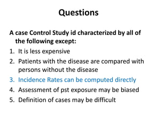Case Control Study Question Example Case control design | PPT