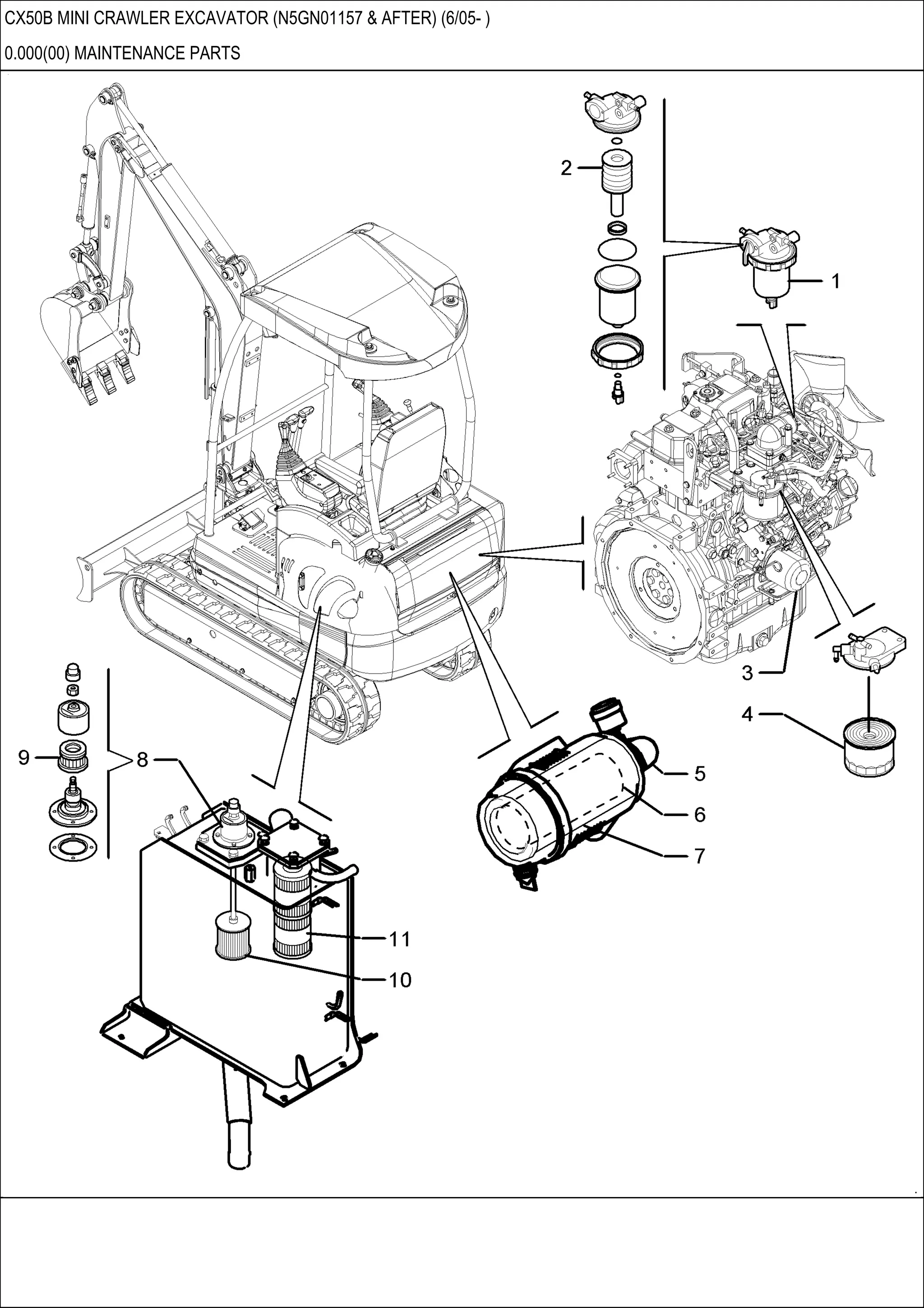 Case cx50 b mini crawler excavator parts catalogue manual | PDF