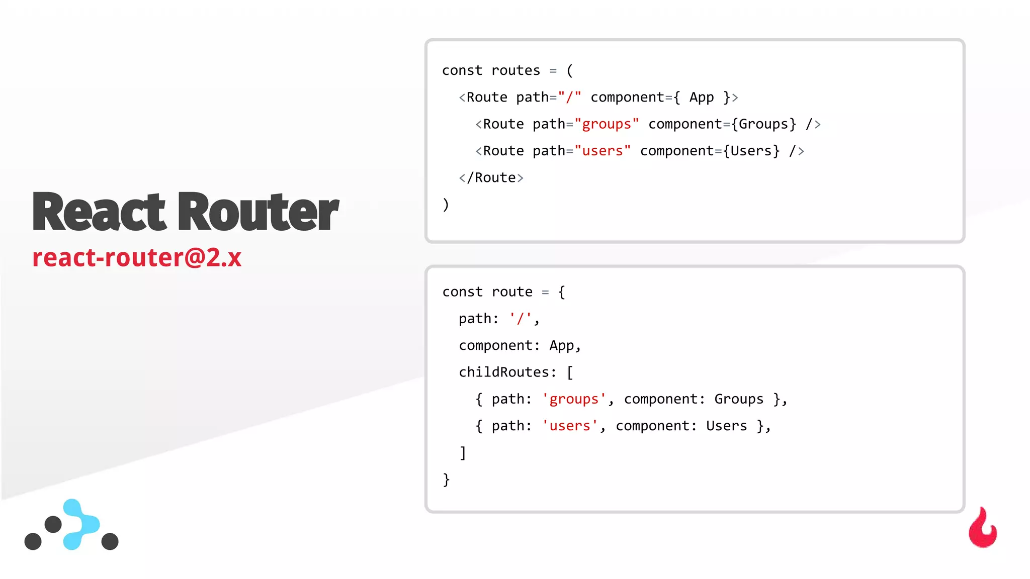 React Router
react-router@2.x
 