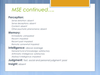 Mse Insight Scale Case discussion of Alzheimer's Dementia | PPT