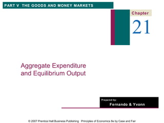 PART V THE GOODS AND MONEY MARKETS

                                                                                         Chapter



                                                                                          21
      Aggregate Expenditure
      and Equilibrium Output


                                                                  Prepared by:

                                                                        Fernando & Yvonn
                                                                        Quijano


         © 2007 Prentice Hall Business Publishing Principles of Economics 8e by Case and Fair
 