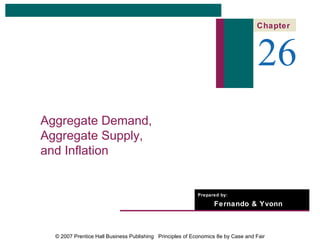 Chapter



                                                                                   26
Aggregate Demand,
Aggregate Supply,
and Inflation


                                                           Prepared by:

                                                                 Fernando & Yvonn
                                                                 Quijano


  © 2007 Prentice Hall Business Publishing Principles of Economics 8e by Case and Fair
 