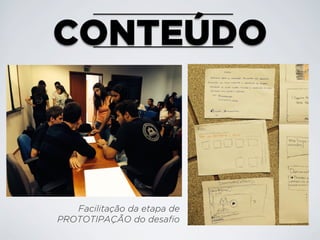 CONTEÚDO

Facilitação da etapa de
PROTOTIPAÇÃO do desafio

 