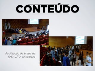 CONTEÚDO

Facilitação da etapa de
IDEAÇÃO da solução

 