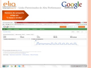 - Links Patrocinados de Alta Performance

Números da campanha
     antiga em
 “2 meses e 15 dias”
 