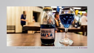 Uma pitada de curiosidade e sabor incomparável: a fórmula da Bebida de Uva da CAIXA. 
 