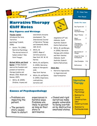 Narrative Formulation Example Clinical Psychology Case Formulation and Treatment Planning: A Primer | PDF