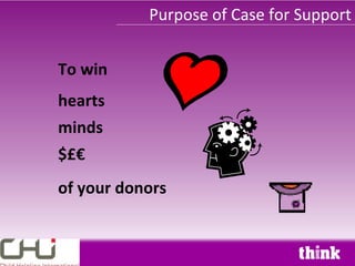 Purpose of Case for Support


To win
hearts
minds
$£€
of your donors
 