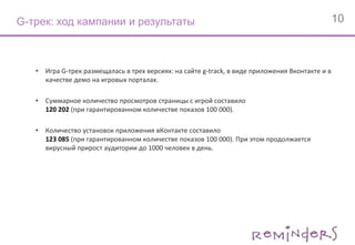G-сертификат: ход кампании и результатыВ данном направлении пользователю предлагалось пройти несложный юмористический тест