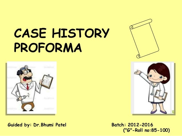case history performa format