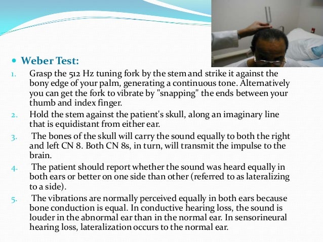 weber test positive weber test positive