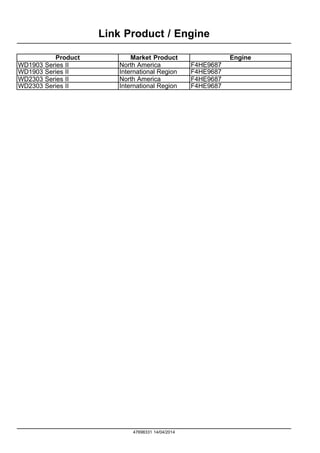 Case ih wd2303 series ii self propelled windrower service repair manual ...