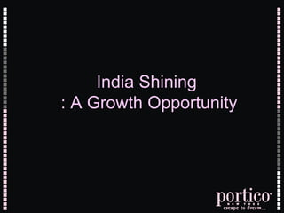 India Shining
: A Growth Opportunity
 