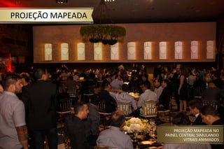 PROJEÇÃO MAPEADA
PROJEÇÃO MAPEADA NO
PAINEL CENTRAL SIMULANDO
VITRAIS ANIMADOS
 