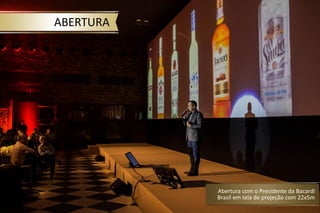 ABERTURA
Abertura com o Presidente da Bacardi
Brasil em tela de projeção com 22x5m
 