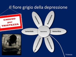 Il fiore grigio della depressione Depressione Ruminazione Lamentele Isolamento Autocritica Demotivazione Prob. Concentrazione Tristezza 