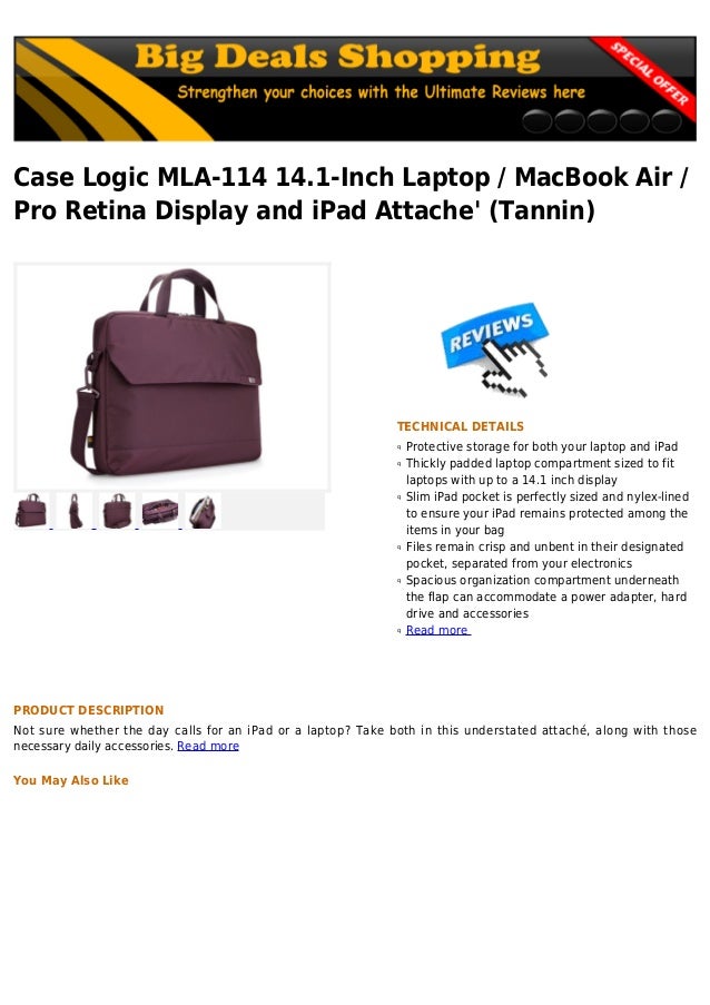 Case logic mla 114 14.1-inch laptop mac book air pro retina displ…