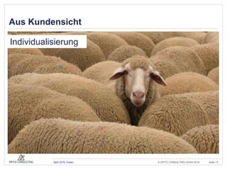 © OPITZ CONSULTING GmbH 2016 Seite 13April 2016, Essen
Aus Kundensicht
Individualisierung
 