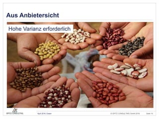 © OPITZ CONSULTING GmbH 2016 Seite 14April 2016, Essen
Aus Anbietersicht
Hohe Varianz erforderlich
 