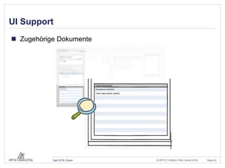 © OPITZ CONSULTING GmbH 2016 Seite 63April 2016, Essen
UI Support
 Zugehörige Dokumente
 
