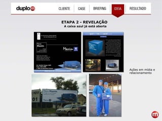 ETAPA 2 - REVELAÇÃO A caixa azul já está aberta Ações em mídia e relacionamento 