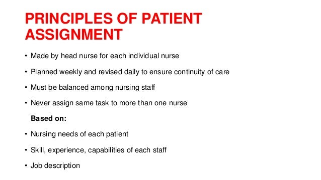 method of patient assignment