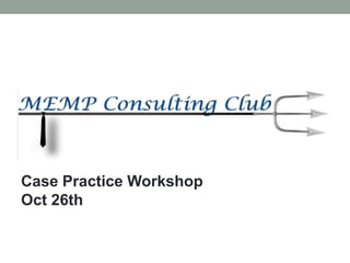 Case Practice Workshop
Oct 26th
 