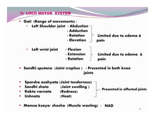 1) LOCO MOTOR SYSTEM 
§ Gati (Range of movements) : 
• Left Shoulder joint - Abduction 
- Adduction 
- Rotation 
- Elevati...