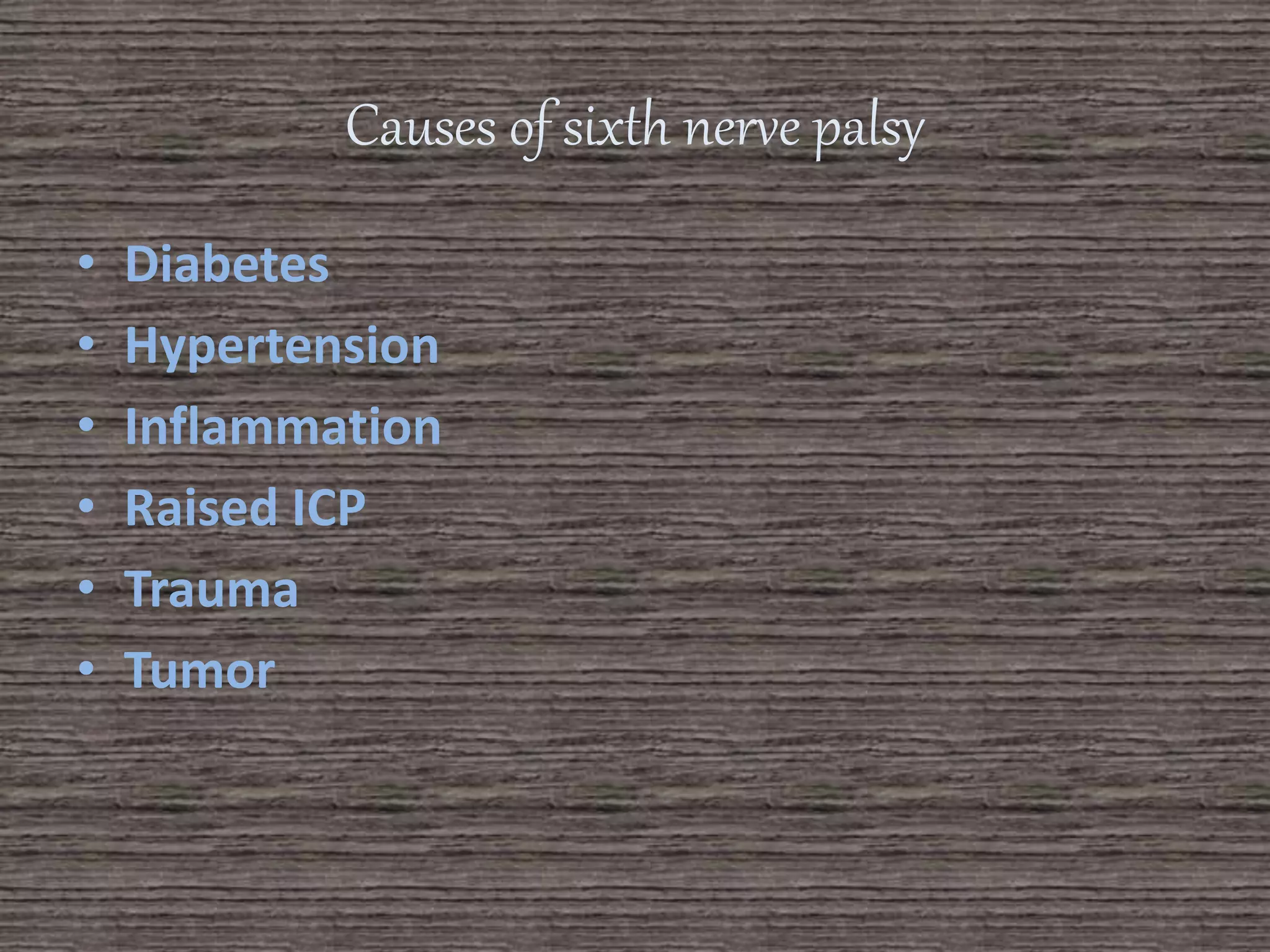 Sixth Nerve Palsy | PPTX