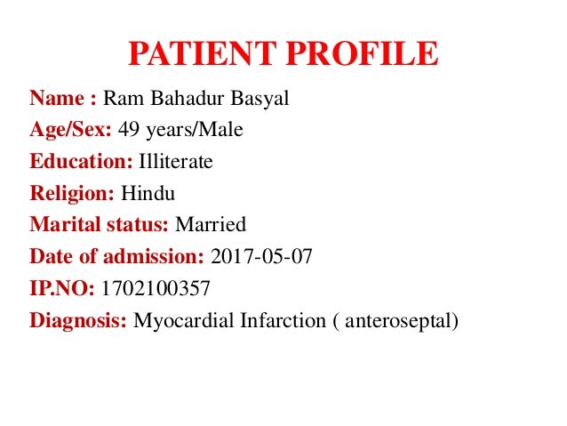 Case Presentation On Myocardial Infarction