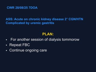 case presentation on a patient with Chronic kidney disease | PDF
