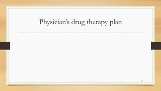 Physician’s drug therapy plan
33
 